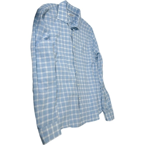 Peter Millar Franklin Crown Cool Button-Up Linen Blend Sport Shirt Blue Men's XL - Picture 1 of 6